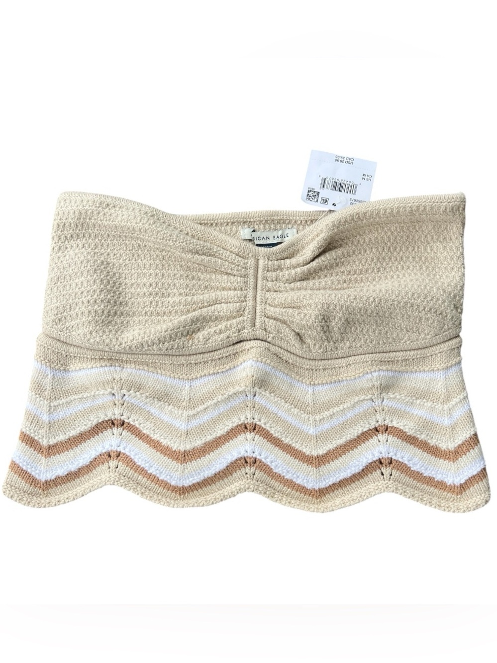American Eagle Cropped Chevron Crochet Tube Top